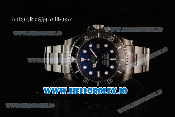 Rolex DEEPSEA Sea-Dweller Clone Rolex 3135 Automatic PVD Case Blue Dial With Dots Markers PVD Bracelet (BP) - Click Image to Close